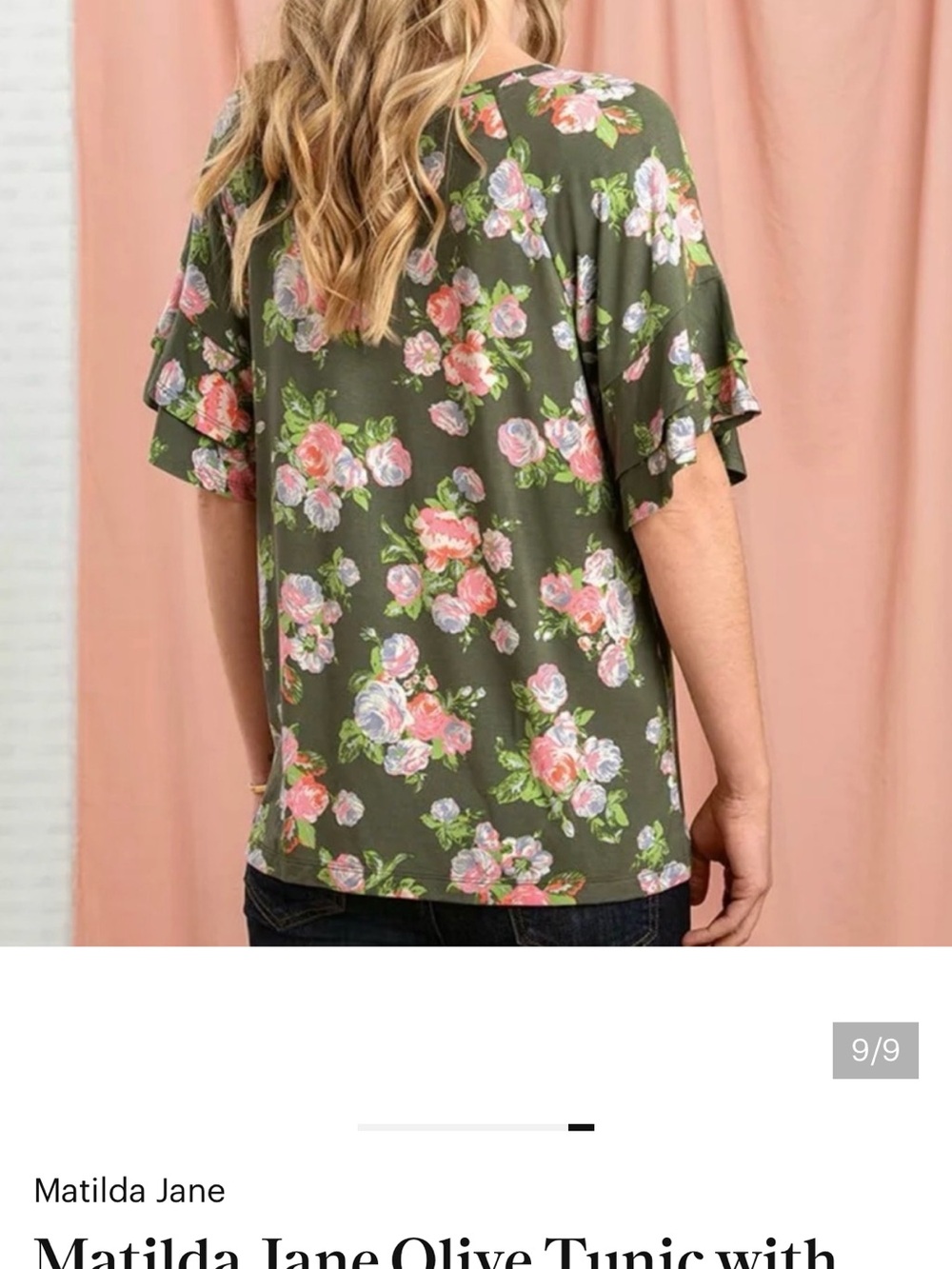Matilda Jane Olive Floral Tunic Top